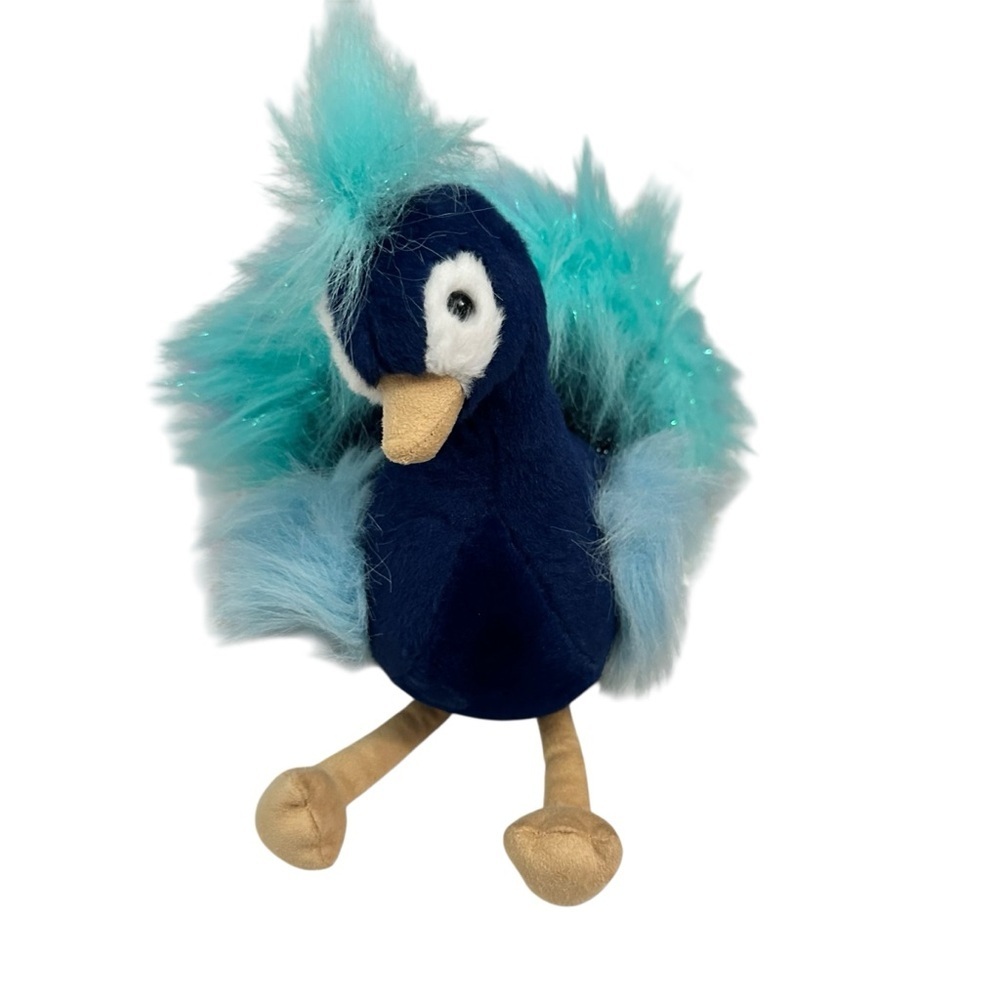 Plush Blue and Tan Peacock Stuffed Animal